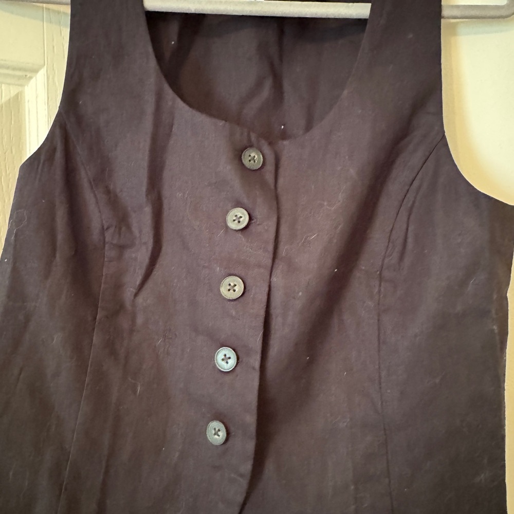 Sleeveless Button-Front Women's Top in Dark Brown
